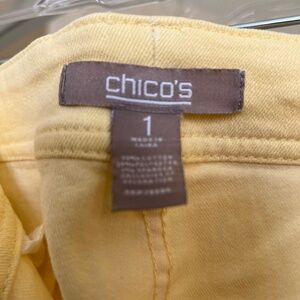 Chicos Yellow Straight leg Jeans Size 1 (equivalent to  Size Med or 8)